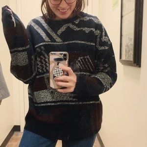 Aztec Inspired Patterned Sweater XL